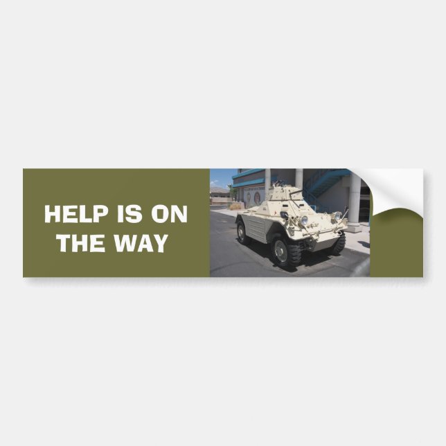 HELP IS ON THE WAY BUMPER STICKER (Front)