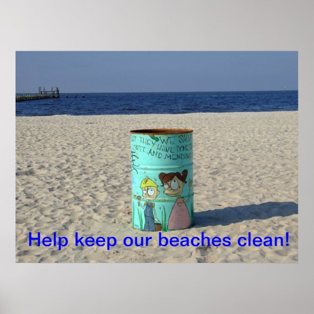 Help keep our beaches clean! poster (Front)