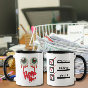 Help Me Halloween Teacher Zombie Eyes Mug