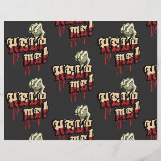 Help Me with Zombie Hand Scrapbook Paper 