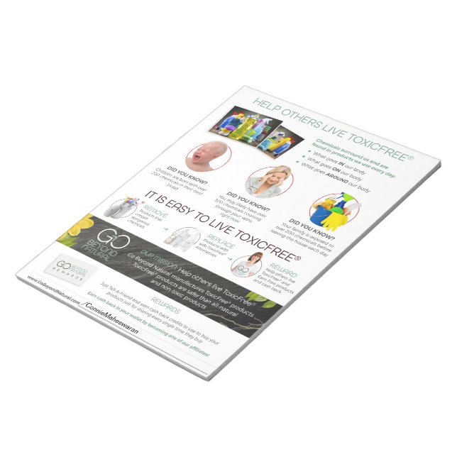 Help Others Live ToxicFree® Flyer - 40 pages Notepad (Angled)