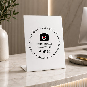 Help our Business Grow   Snap Share Social Media Pedestal Sign