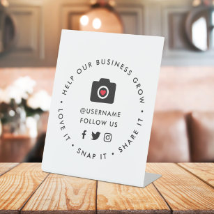Help our Business Grow   Snap Share Social Media Pedestal Sign