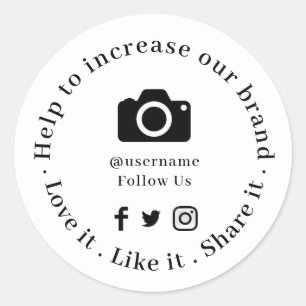 Help Our Business Grow Social Media Followers Classic Round Sticker