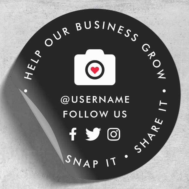 Help our Business Grow | Social Media Followers Classic Round Sticker (Social media stickers for your small business)