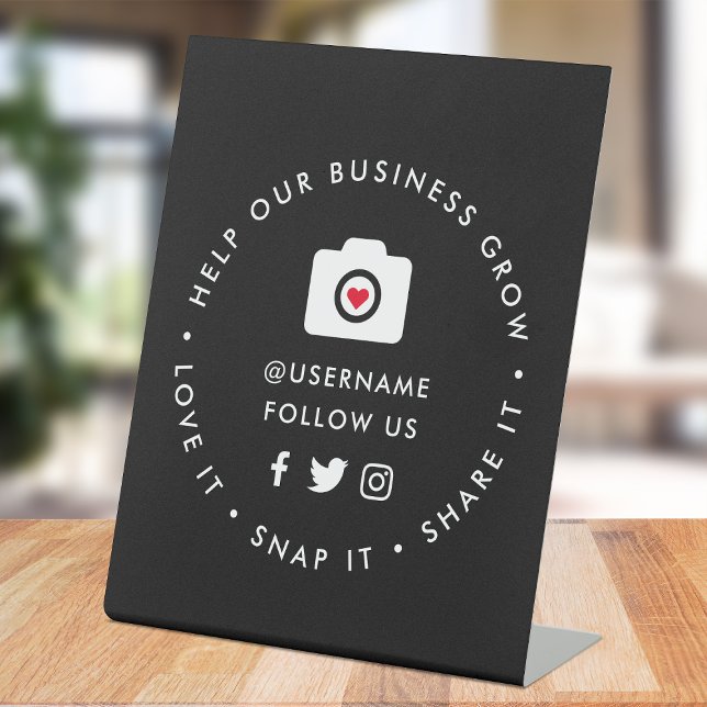 Help our Business Grow | Social Medial Followers Pedestal Sign (Creator Uploaded)