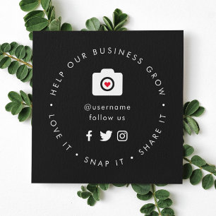 Help our Business Grow Social Medial Followers Square Business Card