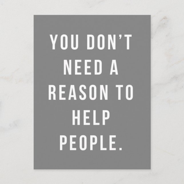 Help People Quote Postcard (Front)