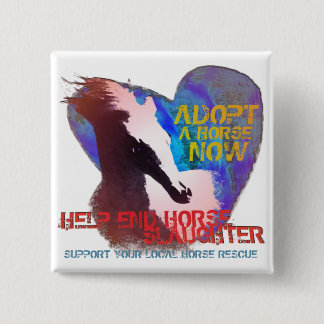 Help Stop Horse Slaughter 15 Cm Square Badge