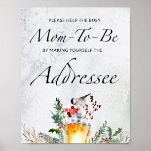 Help the Busy Mum-to-Be Address an Envelope Poster