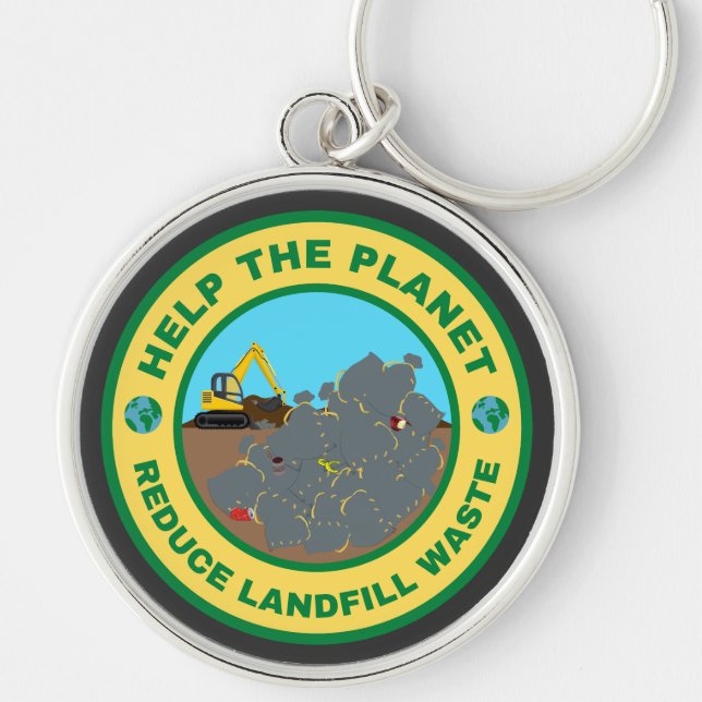 Help the planet reduce landfill waste key ring (Front)