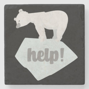 Help the Polar Bear Stone Coaster