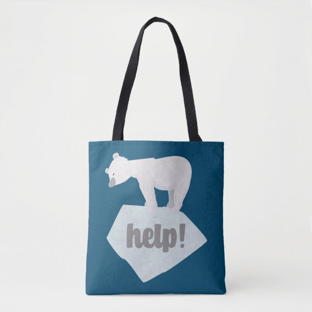 Help the Polar Bear  Tote Bag (Front)