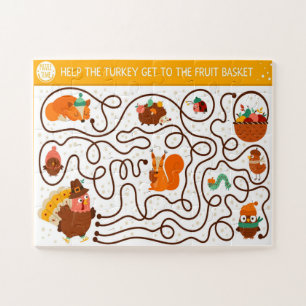 Help The Thanksgiving Turkey Find The Fruit Kids   Jigsaw Puzzle
