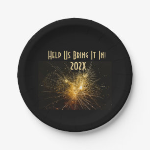 Help Us Bring It In! Roarding 20's New Year's Eve  Paper Plate