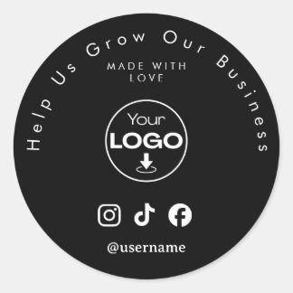 Help Us Grow Business | Social Media Followers Classic Round Sticker