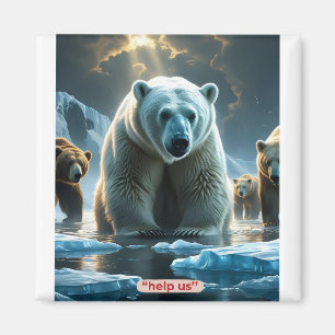 Help Us – Polar Bears on Thin Ice Magnet