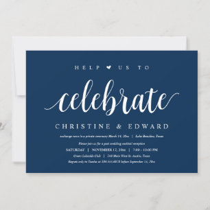 Help us to celebrate Modern Post Wedding Elopement Invitation