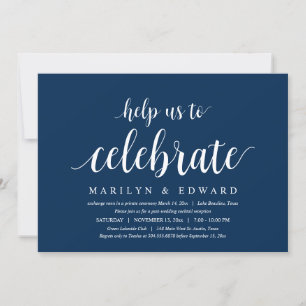Help us to celebrate Modern Post Wedding Elopement Invitation