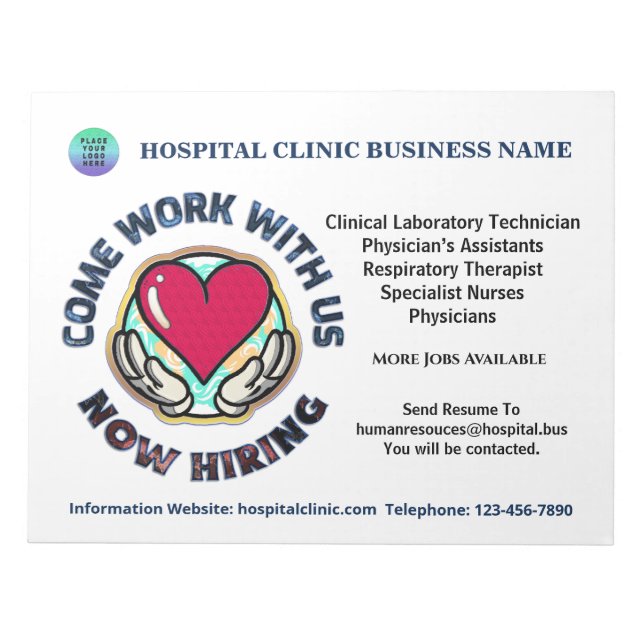 Help Wanted Business Now Hiring Personalise   Notepad (Front)