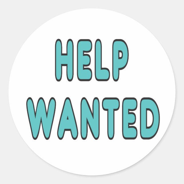 Help Wanted Classic Round Sticker (Front)