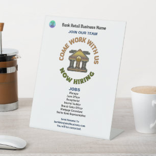 Help Wanted Hiring Business Logo Custom Pedestal Sign