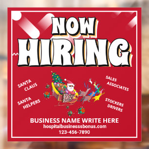 Help Wanted Hiring Now Christmas Holidays Custom