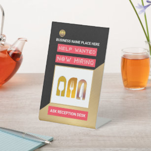 Help Wanted Now Hiring Apply Logo Custom Pedestal Sign