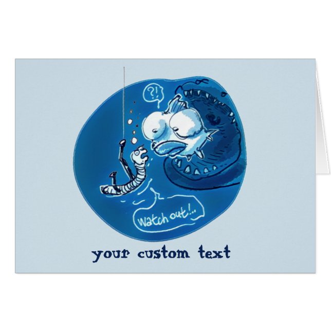 helpful fishbait earthworm funny cartoon (Front Horizontal)