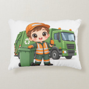 Helpful Garbage Truck Driver Decorative Cushion