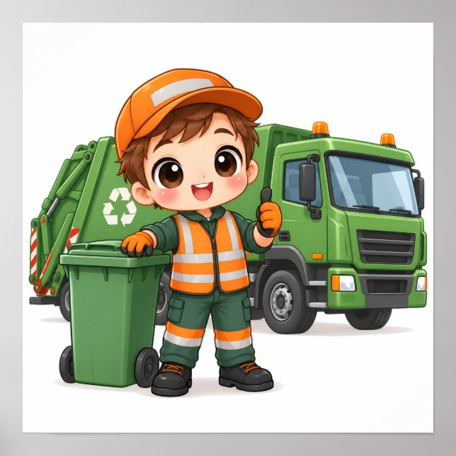 Helpful Garbage Truck Driver Poster (Front)