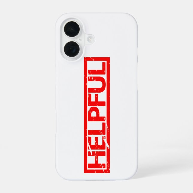 Helpful Stamp iPhone 16 Case (Back)