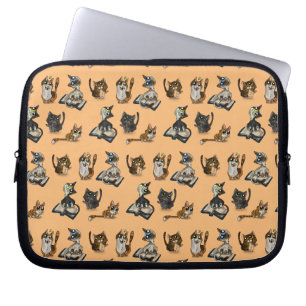 Helpful Study Cats Yellow Laptop Sleeve
