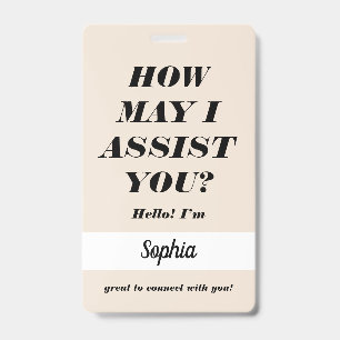 Helpful Volunteer Event Identity Design ID Badge