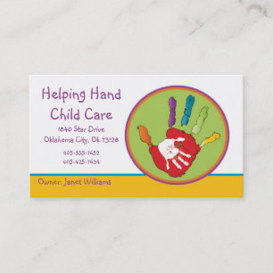Helping Hand Child Care Business Card