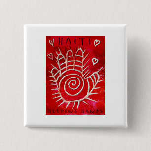 Helping Hands For Haiti 15 Cm Square Badge