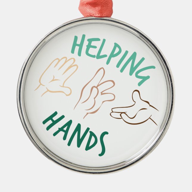 Helping Hands Metal Tree Decoration (Front)