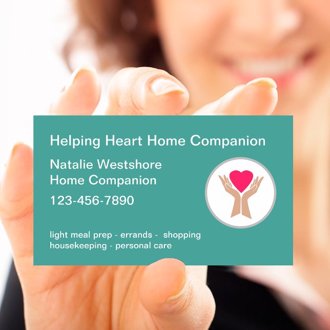 Helping Home Companion Service  Business Card (Creator Uploaded)
