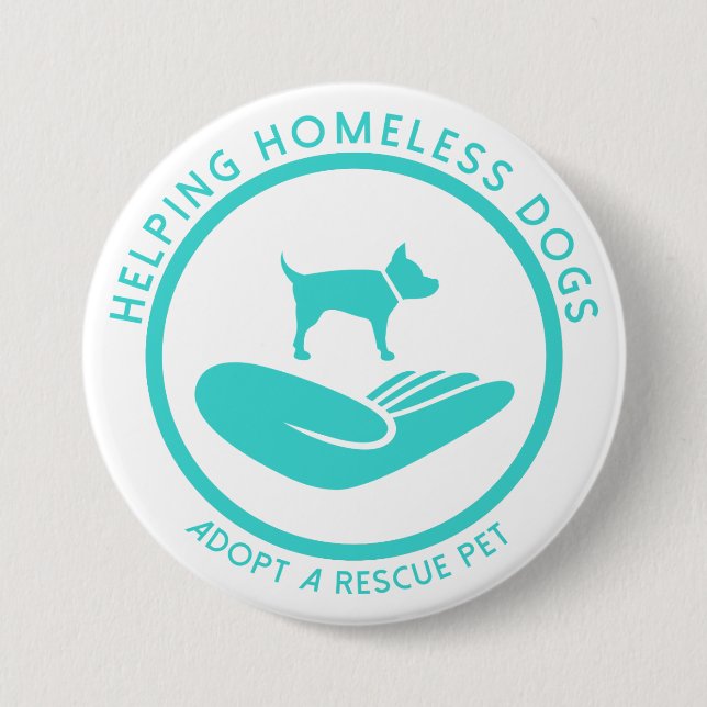 "Helping Homeless Dogs" 7.5 Cm Round Badge (Front)