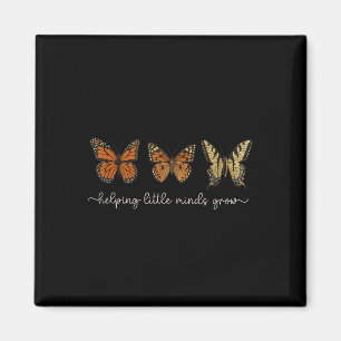 Helping Little Minds Grow Butterfly Retro Teacher Magnet