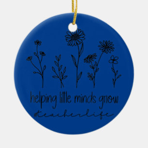 Helping Little Minds Grow Teacher Life Ceramic Tree Decoration