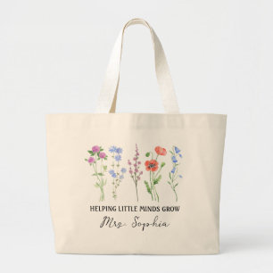 Helping Little Minds Grow Tote   Custom Name Teach