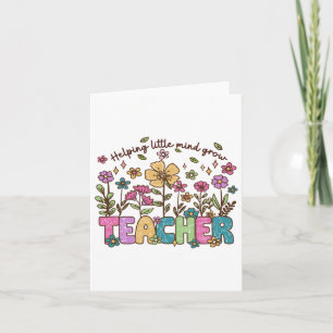 Helping Little Minds Grow Wildflowers Teacher Back Card