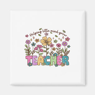 Helping Little Minds Grow Wildflowers Teacher Back Magnet