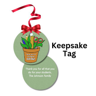 Helping Me Grow Teacher Gift Metal Favour Tags