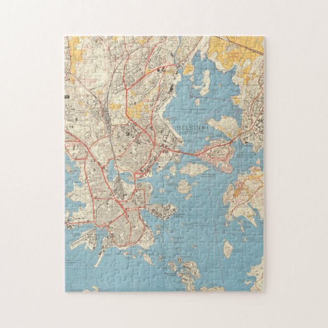 Helsinki 1961 palapeli | Map Jigsaw Puzzle (Vertical)