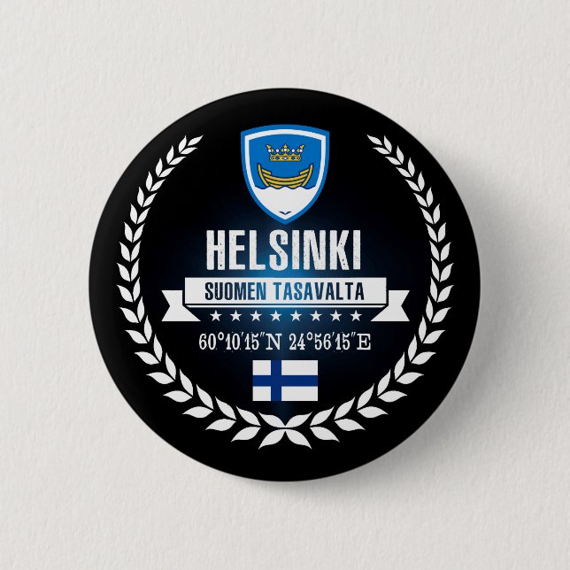 Helsinki 6 Cm Round Badge (Front)