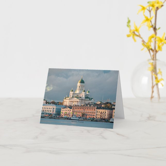 Helsinki Cathedral, Finland, Card (Yellow Flower)