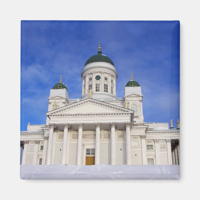 Helsinki Cathedral (Tuomiokirkko) In Winter Magnet (Front)