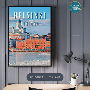 Helsinki, city of northern architecture poster